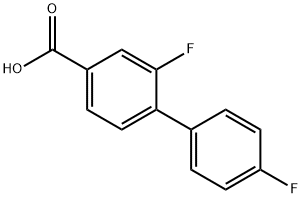 2,4'-ジフルオロ-[1,1'-ビフェニル]-4-カルボン酸 化学構造式