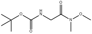 N-(TERT-ブトキシカルボニル)グリシン N′-メトキシ-N′-メチルアミド 化学構造式