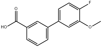4'-フルオロ-3'-メトキシ-[1,1'-ビフェニル]-3-カルボン酸 化学構造式