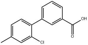 2'-クロロ-4'-メチルビフェニル-3-カルボン酸 化学構造式