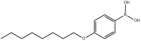 4-n-オクチルオキシフェニルボロン酸 化学構造式