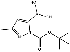 1-(tert-Butoxycarbonyl)-3-methyl-1H-pyrazol-5-ylboronic acid Structure