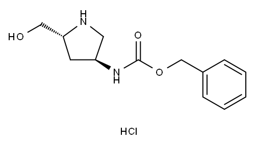 (2R,4S)-2-hydroxyMethyl-4-CBZ-aMino Pyrrolidine-HCl Structure