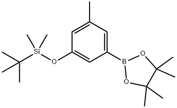 3-(T-ブチルジメチルシリルオキシ)-5-メチルフェニルボロン酸, ピナコールエステル 化学構造式
