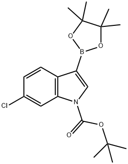 1-BOC-6-CHLOROINDOLE-3-BORONIC ACID, PINACOL ESTER, 1218790-24-9, 结构式