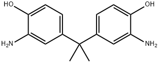 2,2-ビス(3-アミノ-4-ヒドロキシフェニル)プロパン 化学構造式