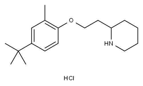 2-{2-[4-(tert-Butyl)-2-methylphenoxy]-ethyl}piperidine hydrochloride Structure