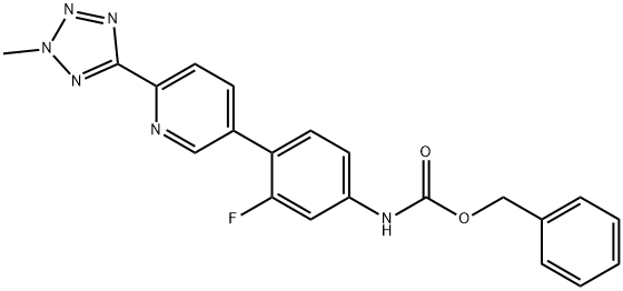 CarbaMic acid, N-[3-fluoro-4-[6-(2-Methyl-2H-tetrazol-5-yl)-3-pyridinyl]phenyl]-, phenylMethyl ester Struktur