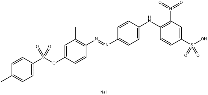 4-[[4-[[2-メチル-4-[[(4-メチルフェニル)スルホニル]オキシ]フェニル]アゾ]フェニル]アミノ]-3-ニトロベンゼンスルホン酸ナトリウム 化学構造式