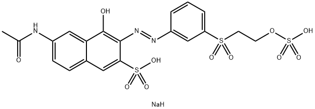 6-(乙酰氨基)-4-羟基-3-[[3-[[2-(磺酰氧基)乙基]磺酰基]苯基]偶氮]-2-萘磺酸二钠盐 结构式