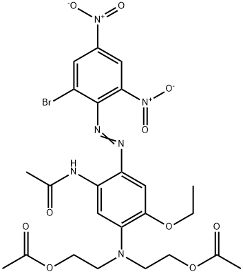 2'-(アセチルアミノ)-4'-[ビス(2-アセトキシエチル)アミノ]-6-ブロモ-2,4-ジニトロ-5'-エトキシアゾベンゼン 化学構造式