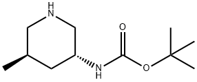 (3R,5R)-3-(BOC-アミノ)-5-メチルピペリジン 化学構造式