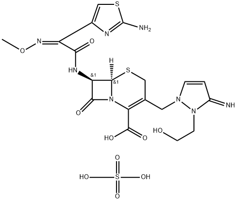 硫酸头孢噻利, 122841-12-7, 结构式