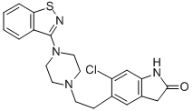 5-[2-[4-(1,2-苯并异噻唑-3-基)-1-哌嗪基]乙基]-6-氯-1,3-二氢-2H-吲哚-2-酮, 122883-93-6, 结构式