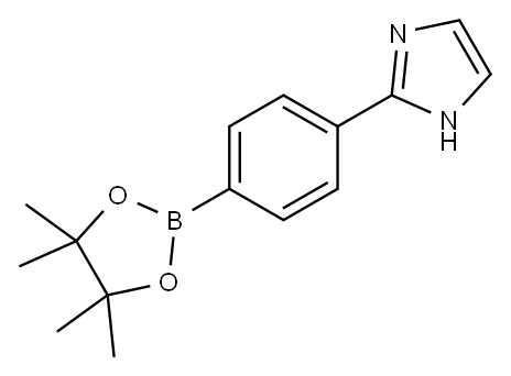 2-(4-(4,4,5,5-テトラメチル-1,3,2-ジオキサボロラン-2-イル)フェニル)-1H-イミダゾール 化学構造式