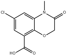 6-氯-4-甲基-3-氧代-3,4-二氢-2H-1,4-苯并嗪-8-羧酸, 123040-79-9, 结构式