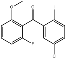 (5-氯-2-碘-苯基)-(2-氟-6-甲氧基-苯基)-甲酮, 1233025-91-6, 结构式