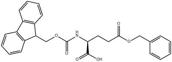 (S)-2-[(9H-フルオレン-9-イルメトキシカルボニル)アミノ]-5-オキソ-5-(ベンジルオキシ)ペンタン酸 化学構造式