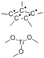 トリメトキシ(ペンタメチルシクロペンタジエニル)チタン(IV) 化学構造式