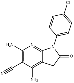 4,6-DIAMINO-1-(4-CHLORO-PHENYL)-2-OXO-2,3-DIHYDRO-1H-PYRROLO[2,3-B]PYRIDINE-5-CARBONITRILE Structure