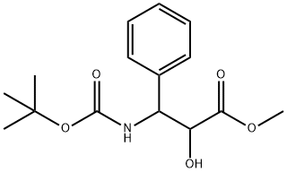 (2R,3S)-N-叔丁氧羰基-3-苯基异丝氨酸甲酯, 124605-42-1, 结构式
