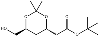 (4R-Cis)-6-羟甲基-2,2-二甲基-1,3-二氧六环-4-乙酸叔丁酯, 124655-09-0, 结构式