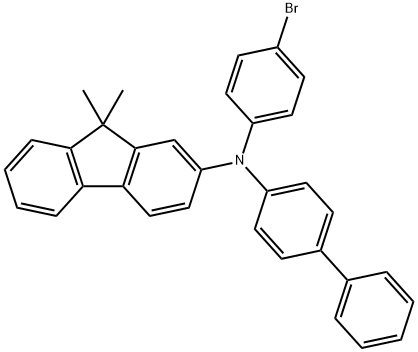 2-アミノ-N-[(1,1'-ビフェニル)-4-イル]-N-(4-ブロモフェニル)-9,9-ジメチルフルオレン 化学構造式