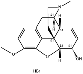 7,8-ジデヒドロ-4,5α-エポキシ-3-メトキシ-17-メチルモルフィナン-6α-オール·臭化水素酸塩 化学構造式