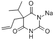 5-アリル-5-イソプロピル-2-ソジオオキシ-4,6(1H,5H)-ピリミジンジオン 化学構造式