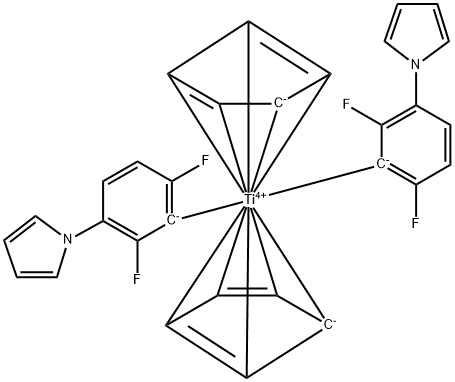 ジーΗ5-シクロペンタジエニルビス[2,6-ジフルオロー3-(ピロールー1-イル)フェニル]チタン(4) 化学構造式