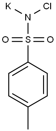 N-Chloro-4-methyl-benzenesulfonamide  potassium  salt,  Chloramine  T  potassium  salt,  anhydrous Structure