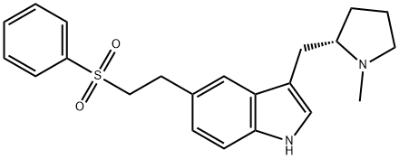 (S)-3 - ((1-甲基吡咯烷-2-基)甲基)-5-(2-(苯基磺酰基)乙基)-1H-吲哚 结构式