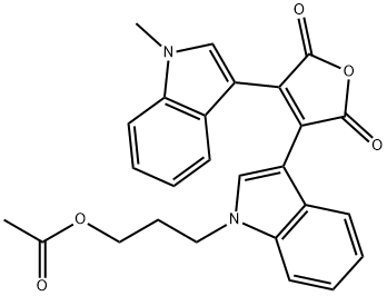 3-[1-[3-(Hydroxy)propyl]-1H-indol-3-yl]-4-(1-Methyl-1H-indol-3-yl)-2,5-furandione Acetate, 125314-97-8, 结构式