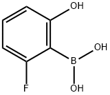 2-フルオロ-6-ヒドロキシフェニルボロン酸 化学構造式