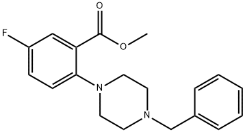 2-(4-苄基哌嗪-1-基)-5-氟苯甲酸甲酯 结构式