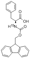 N-芴甲氧羰基-L-[15N]苯丙氨酸 结构式