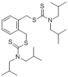 邻亚二甲苯基二(N,N-二异丁基二硫代氨基甲酸酯) 结构式