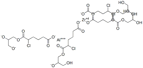 ZIRCONIUM, ADIPATE CHLORO HYDROXY PROPYLENE GLYCOL ALUMINUM COMPLEXES)|ALUMINIUM ZIRCONIUM(4+) 5-CHLORO-6-(2,3-DIHYDROXYPROPOXY)-6-OXOHEXANOATE 5-CHLORO-6-(2,3-DIOXIDOPROP