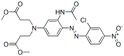 methyl N-[3-(acetylamino)-4-[(2-chloro-4-nitrophenyl)azo]phenyl]-N-(3-methoxy-3-oxopropyl)-beta-alaninate 结构式