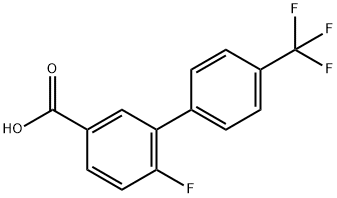6-フルオロ-4'-(トリフルオロメチル)-[1,1'-ビフェニル]-3-カルボン酸 化学構造式