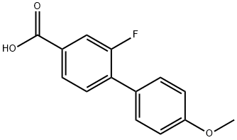 2-フルオロ-4'-メトキシ-[1,1'-ビフェニル]-4-カルボン酸 化学構造式