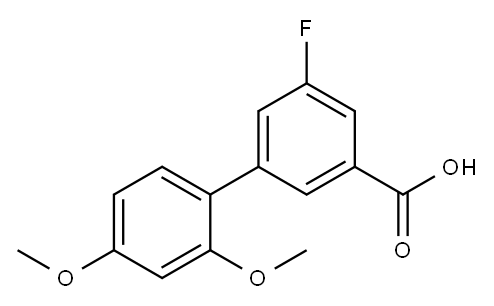 5-フルオロ-2',4'-ジメトキシ-[1,1'-ビフェニル]-3-カルボン酸 化学構造式