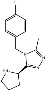 4-(4-フルオロベンジル)-3-メチル-5-((R)-ピロリジン-2-イル)-4H-1,2,4-トリアゾール 化学構造式