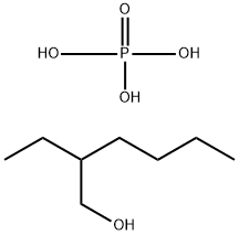 磷酸异辛酯(2-乙基己极磷酸酯,单酯和二酯共混物) 结构式