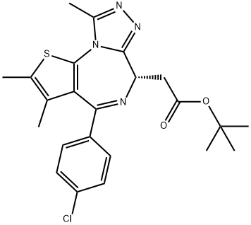 (S)-tert-butyl 2-(4-(4-chlorophenyl)-2,3,9-triMethyl-6H-thieno[3,2-f][1,2,4]triazolo[4,3-a][1,4]diazepin-6-yl)acetate Struktur
