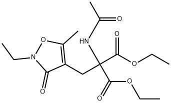 ETHYL 2-ACETAMIDO-2-ETHOXYCARBONYL-3-(2-ETHYL-5-METHYL-3-OXOISOXAZOLIN-4-YL)PROPIONATE Structure