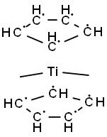 Bis(cyclopentadienyl)dimethyltitanium Struktur