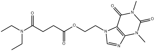 2-(1,2,3,6-tetrahydro-1,3-dimethyl-2,6-dioxo-7H-purin-7-yl)ethyl 4-(diethylamino)-4-oxobutyrate 结构式