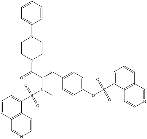 1-[N,O-二(5-异喹啉磺酰基)-N-甲基-L-型酪氨酸]-4-苯基哌嗪, 127191-97-3, 结构式