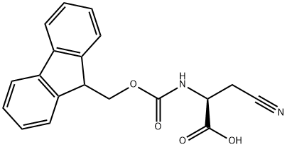 N-(9H-フルオレン-9-イルメトキシカルボニル)-3-シアノ-L-アラニン 化学構造式